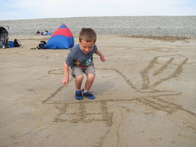 Drawing in the sand