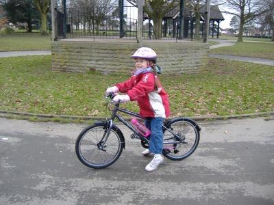 Jenny poses on her new bike