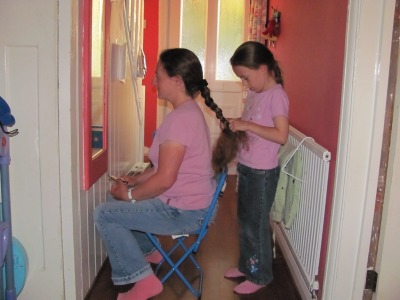 Doing Mummy's hair